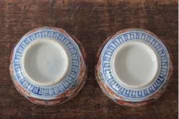 幕末〜明治　伊万里焼　色絵金彩兎図　蕎麦猪口2客(R-044538)