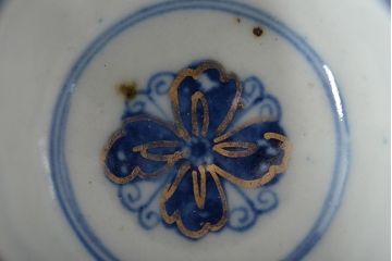 幕末〜明治　伊万里焼　色絵金彩兎図　猪口5客(向付)(R-044539)