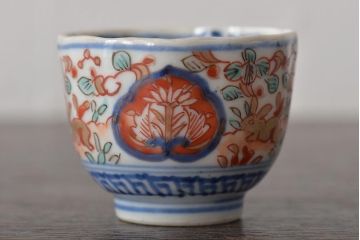 幕末〜明治　伊万里焼　色絵金彩兎図　猪口5客(向付)(R-044539)