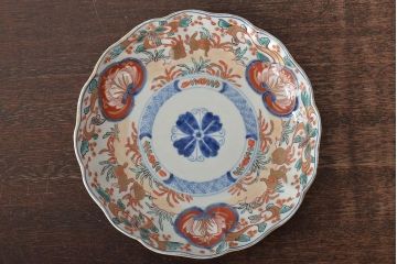 幕末〜明治　伊万里焼　色絵金彩兎図　7寸皿3枚(中皿)(R-044540)