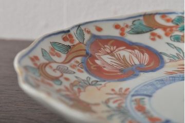 幕末〜明治　伊万里焼　色絵金彩兎図　7寸皿3枚(中皿)(R-044540)