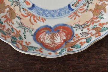 幕末〜明治　伊万里焼　色絵金彩兎図　7寸皿3枚(中皿)(R-044540)