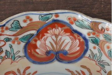 幕末〜明治　伊万里焼　色絵金彩兎図　7寸皿3枚(中皿)(R-044540)