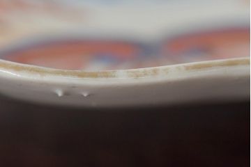 幕末〜明治　伊万里焼　色絵金彩兎図　7寸皿3枚(中皿)(R-044540)