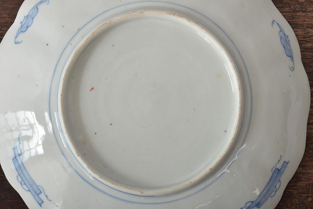 幕末〜明治　伊万里焼　色絵金彩兎図　7寸皿3枚(中皿)(R-044540)