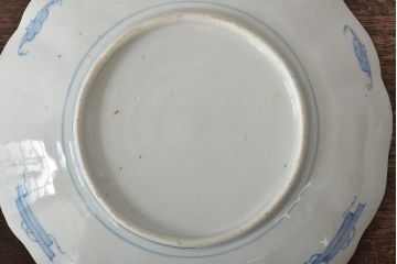 幕末〜明治　伊万里焼　色絵金彩兎図　7寸皿3枚(中皿)(R-044540)