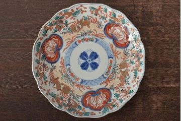 幕末〜明治　伊万里焼　色絵金彩兎図　7寸皿3枚(中皿)(R-044541)