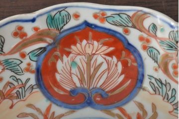 幕末〜明治　伊万里焼　色絵金彩兎図　7寸皿3枚(中皿)(R-044541)