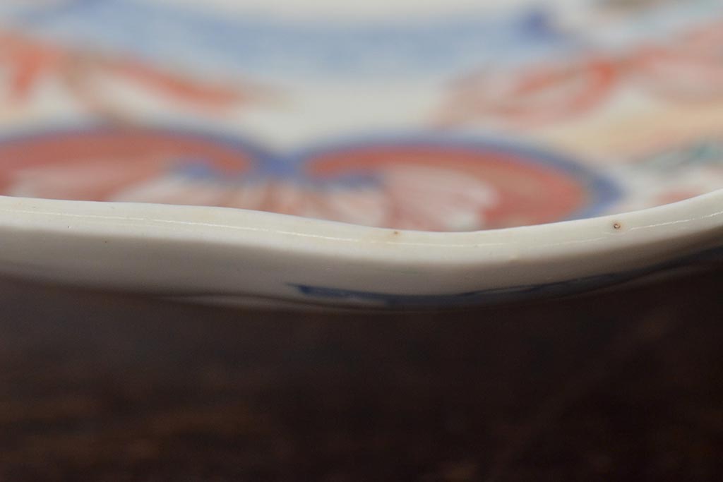 幕末〜明治　伊万里焼　色絵金彩兎図　7寸皿3枚(中皿)(R-044541)