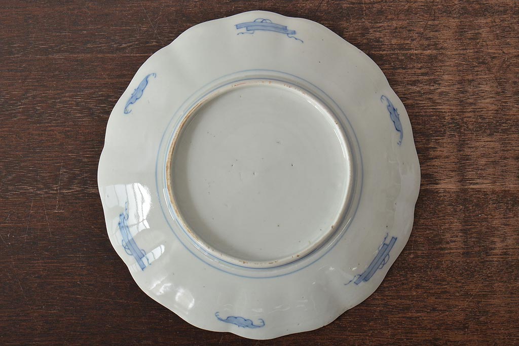 幕末〜明治　伊万里焼　色絵金彩兎図　7寸皿3枚(中皿)(R-044541)