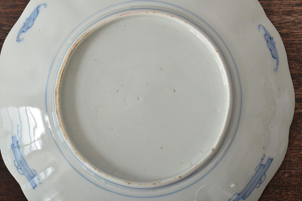 幕末〜明治　伊万里焼　色絵金彩兎図　7寸皿3枚(中皿)(R-044541)