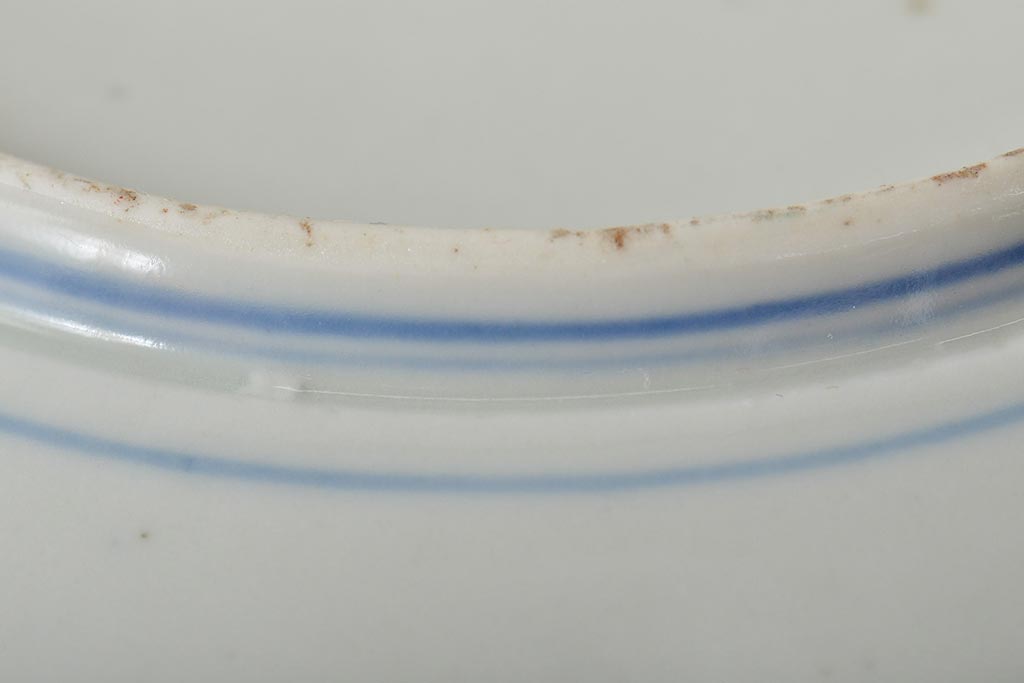 幕末〜明治　伊万里焼　色絵金彩兎図　7寸皿3枚(中皿)(R-044541)