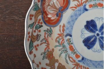 幕末〜明治　伊万里焼　色絵金彩兎図　7寸皿2枚(中皿)(R-044542)