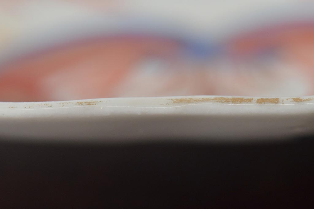 幕末〜明治　伊万里焼　色絵金彩兎図　7寸皿2枚(中皿)(R-044542)