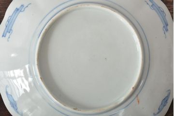 幕末〜明治　伊万里焼　色絵金彩兎図　7寸皿2枚(中皿)(R-044542)