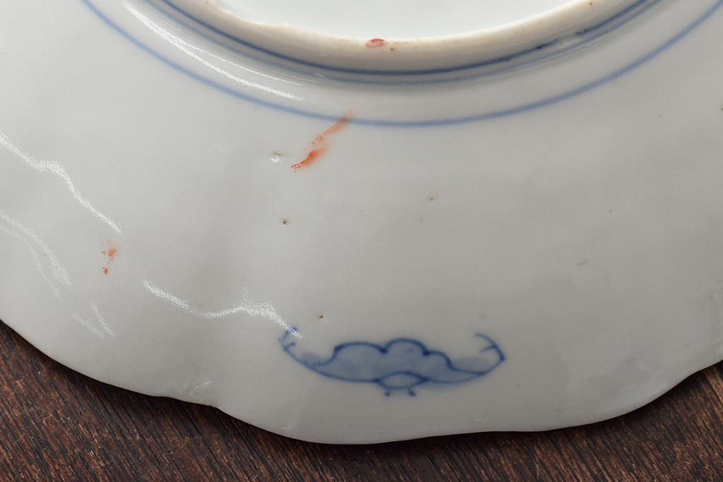 幕末〜明治　伊万里焼　色絵金彩兎図　7寸皿2枚(中皿)(R-044542)