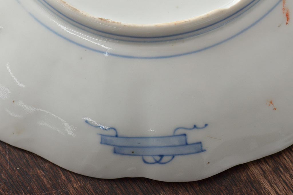 幕末〜明治　伊万里焼　色絵金彩兎図　7寸皿2枚(中皿)(R-044542)