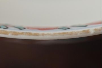 幕末〜明治　伊万里焼　色絵金彩兎図　蓋茶碗3客(和食器)(R-044543)