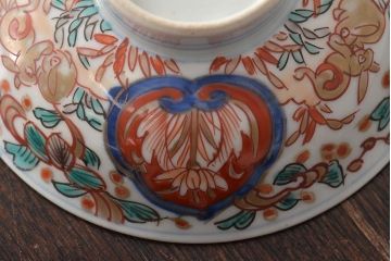 幕末〜明治　伊万里焼　色絵金彩兎図　蓋茶碗3客(和食器)(R-044543)