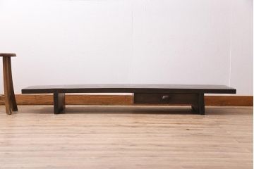 和製アンティーク　大正昭和初期　もみの木一枚板　シックな色合いの裁ち板(座机、ローテーブル、作業台)(R-044545)