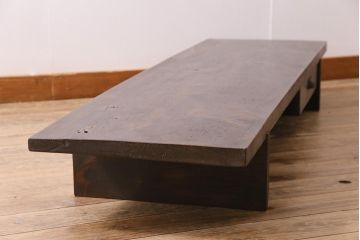 和製アンティーク　大正昭和初期　もみの木一枚板　シックな色合いの裁ち板(座机、ローテーブル、作業台)(R-044545)