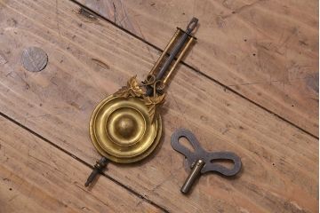 アンティーク雑貨　希少品　明治大正期　日ノ出鶴印　時計産業のパイオニア「時盛舎」の八角柱時計(林市兵衛、林時計、ボンボン時計、振り子時計)(R-044548)