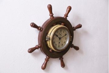 アンティーク雑貨　大正昭和初期　東京計器製作所　ゼンマイ式　ラットの意匠がお洒落な船時計(船舶時計、テンプ式)(R-044550)