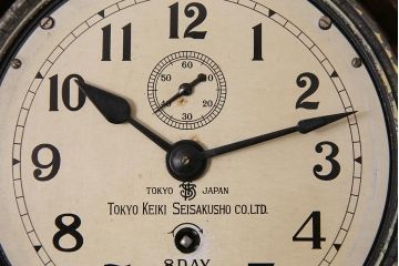 アンティーク雑貨　大正昭和初期　東京計器製作所　ゼンマイ式　ラットの意匠がお洒落な船時計(船舶時計、テンプ式)(R-044550)