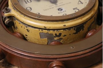 アンティーク雑貨　大正昭和初期　東京計器製作所　ゼンマイ式　ラットの意匠がお洒落な船時計(船舶時計、テンプ式)(R-044550)
