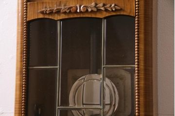 アンティーク雑貨　Meiji(明治時計社)　細かな彫りが美しいレトロな振り子時計(柱時計、掛け時計、ボンボン時計)(R-044551)