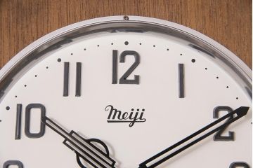 アンティーク雑貨　Meiji(明治時計社)　細かな彫りが美しいレトロな振り子時計(柱時計、掛け時計、ボンボン時計)(R-044551)