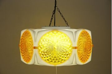 レトロ照明　昭和中期　松下電工(ナショナル)　激レアデザイン!レトロポップで可愛らしい天井照明(ペンダントライト)(R-044552)