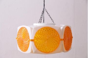 レトロ照明　昭和中期　松下電工(ナショナル)　激レアデザイン!レトロポップで可愛らしい天井照明(ペンダントライト)(R-044552)