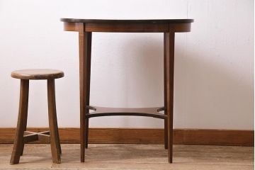 アンティーク家具　イギリスアンティーク　象嵌　マホガニー材　エドワーディアン　象嵌細工が施されたオケージョナルテーブル(サイドテーブル、花台、オーバルテーブル、カフェテーブル)(R-044554)