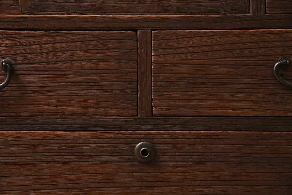 アンティーク家具　和製アンティーク　昭和初期　桐材　味わい深い和の雰囲気漂う小箪笥(小物収納、引き出し、戸棚、収納棚、桐箪笥、桐たんす)(R-044555)