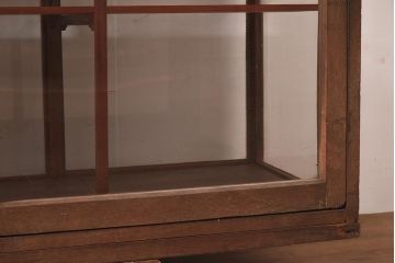 アンティーク家具　昭和初期　木の風合いが味わい深いガラスケース(ショーケース、陳列棚)(R-044557)