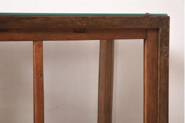 アンティーク家具　昭和初期　台形型　ノスタルジックな雰囲気のガラスケース(ショーケース、陳列棚)(R-044558)