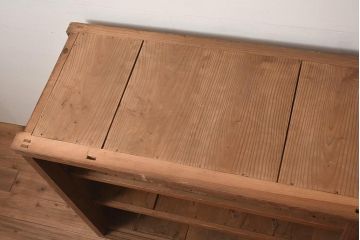 アンティーク家具　大正昭和初期　古い木の味わいが魅力的なガラス戸棚(収納棚、食器棚、本箱、キャビネット)(R-044560)