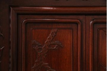 ビンテージ家具　和製ビンテージ　唐木　カリン材　赤みを帯びた木肌が美しい飾り棚(茶棚、陳列棚、花梨材)(R-044563)