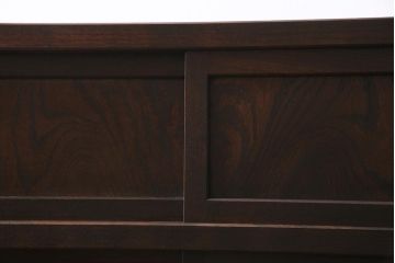 アンティーク家具　和製アンティーク　昭和初期　前面ケヤキ材　格子がアクセントになったリメイク水屋箪笥キャビネット(戸棚、収納棚)(R-044566)