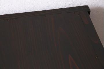 アンティーク家具　和製アンティーク　昭和初期　前面ケヤキ材　格子がアクセントになったリメイク水屋箪笥キャビネット(戸棚、収納棚)(R-044566)