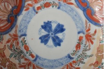 幕末〜明治　伊万里焼　色絵金彩兎図　なます皿5枚(中皿)(R-044569)