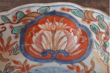 幕末〜明治　伊万里焼　色絵金彩兎図　なます皿5枚(中皿)(R-044569)