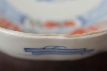 幕末〜明治　伊万里焼　色絵金彩兎図　なます皿5枚(中皿)(R-044569)