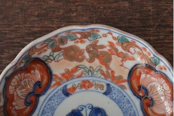 幕末〜明治　伊万里焼　色絵金彩兎図　小皿3枚(和食器)(R-044570)