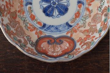 幕末〜明治　伊万里焼　色絵金彩兎図　小皿3枚(和食器)(R-044570)