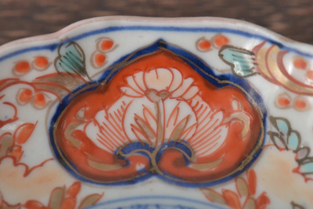 幕末〜明治　伊万里焼　色絵金彩兎図　小皿3枚(和食器)(R-044570)