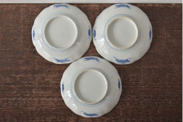 幕末〜明治　伊万里焼　色絵金彩兎図　小皿3枚(和食器)(R-044570)