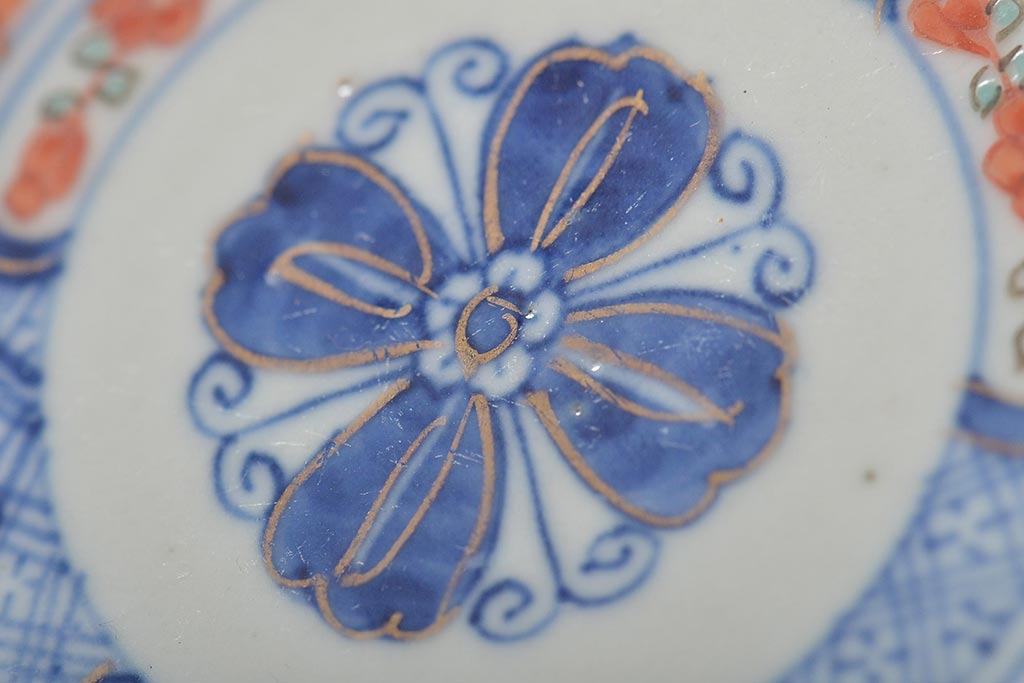 幕末〜明治　伊万里焼　色絵金彩兎図　小皿3枚(和食器)(R-044570)