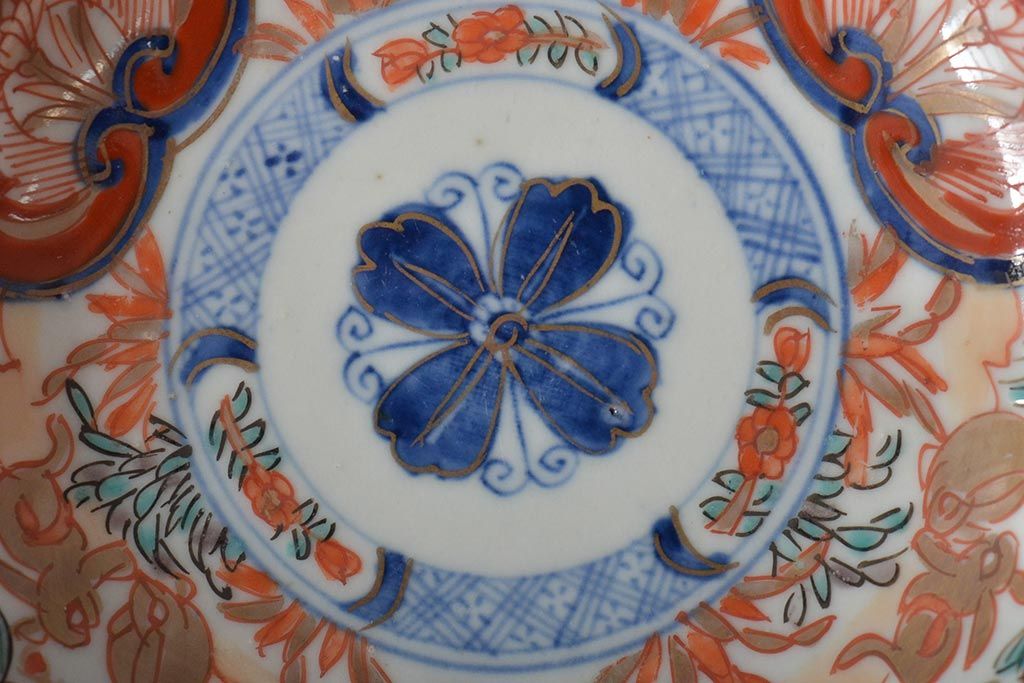 幕末〜明治　伊万里焼　色絵金彩兎図　小皿3枚(和食器)(R-044571)